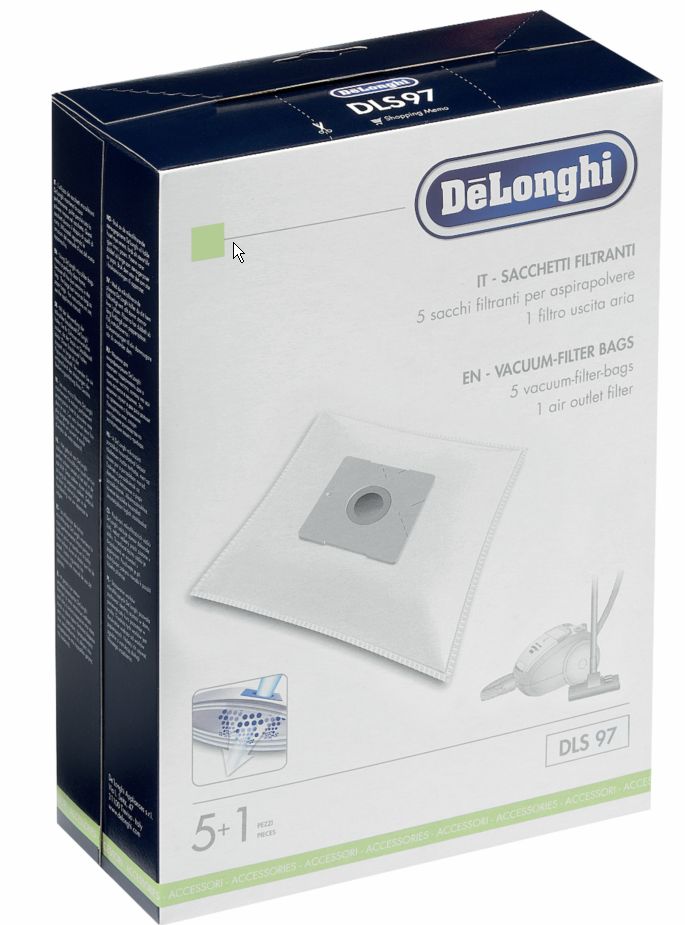 DLS97 SACCHETTI FILTRI ORIGINALI PER ASPIRAPOLVERE DE LONGHI ROMEO POWERSIMAC