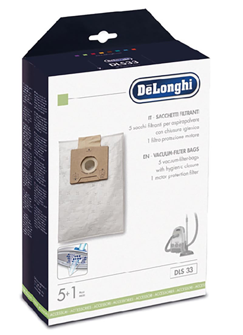 RICAMBIO SACCHETTI FILTRI ORIGINALI DE LONGHI DLS33 PER ASPIRAPOLVERE XTL
