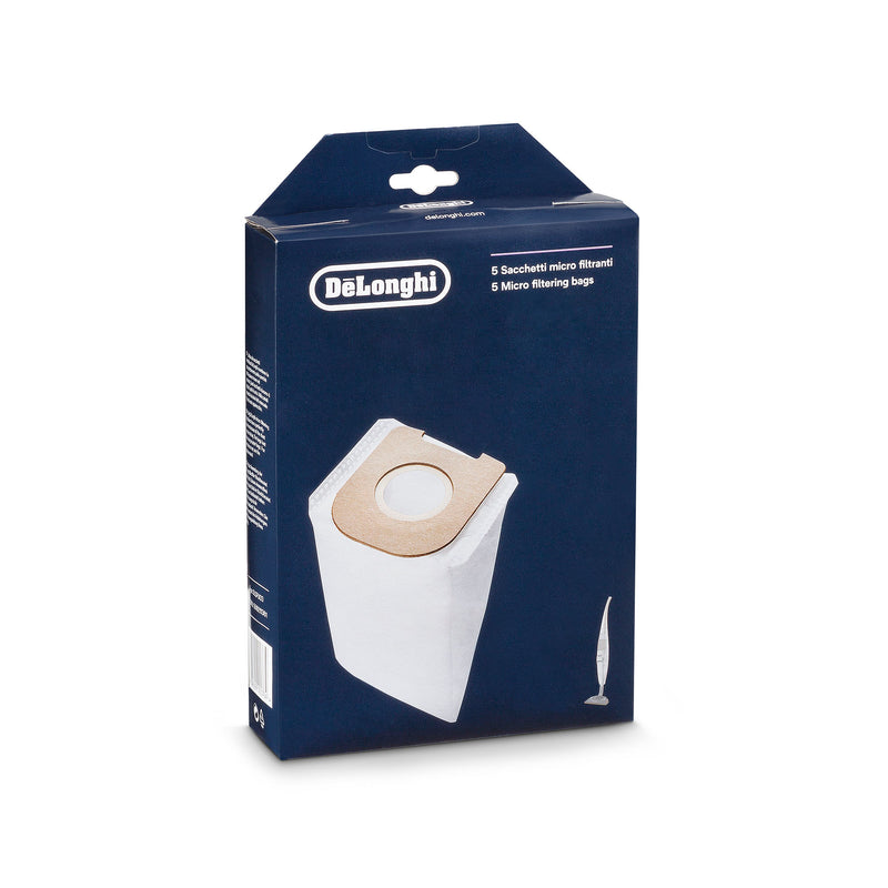 DLSF003 SACCHETTI FILTRI ORIGINALI DE LONGHI PER SCOPA XL130.21 - 5 SACCHETTI