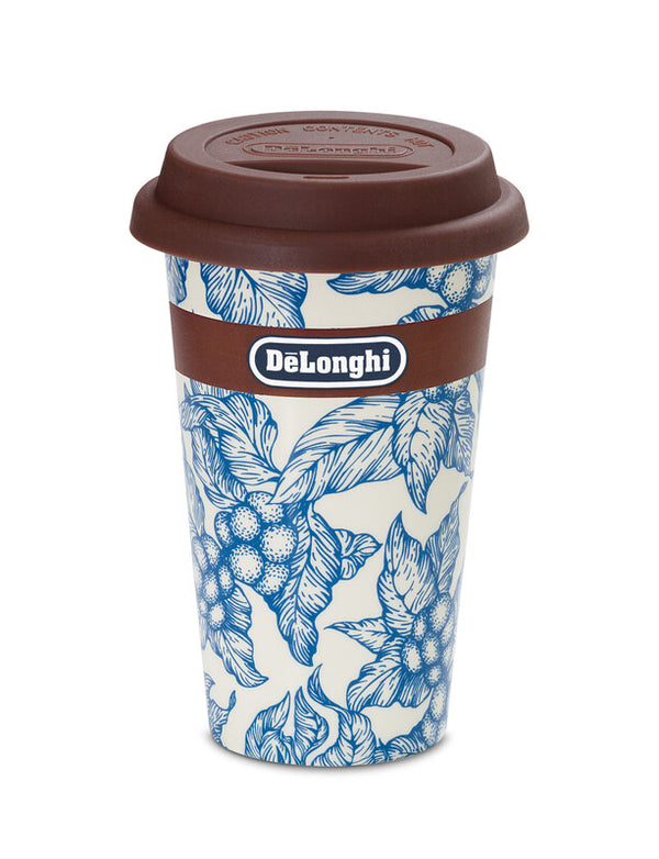 DE LONGHI MUG THERMOCUP TAZZA TERMICA DI CERAMICA A DOPPIA PARETE 300 ML. FLOWER