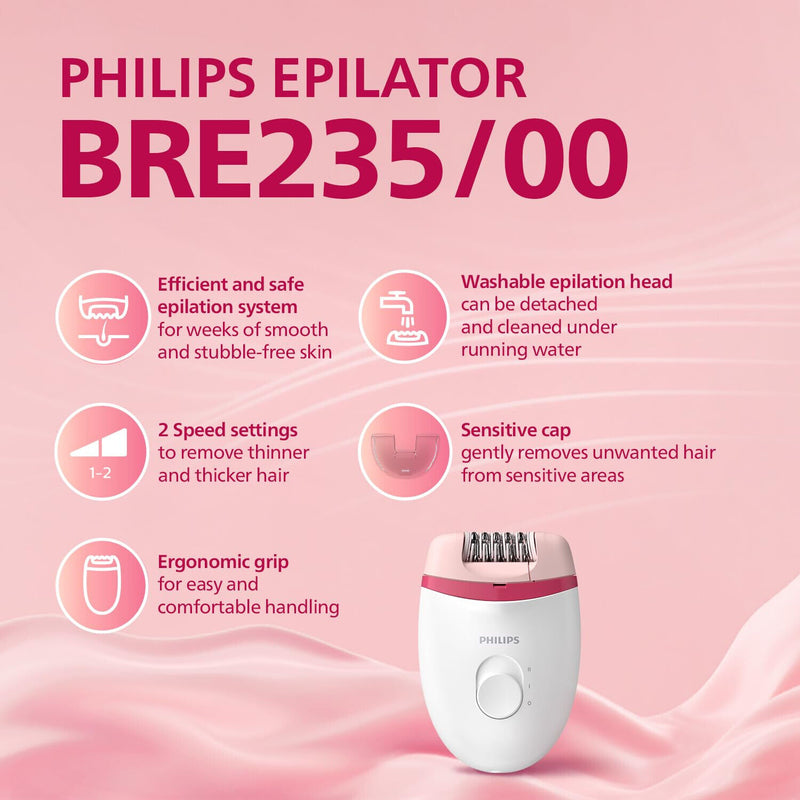 PHILIPS SATINELLE ESSENTIAL EPILATORE COMPATTO CON CAVO BRE235/00