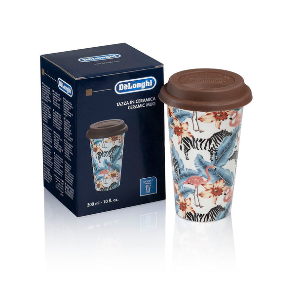 DE LONGHI MUG THERMOCUP TAZZA TERMICA DI CERAMICA A DOPPIA PARETE 300 ML. ANIMAL