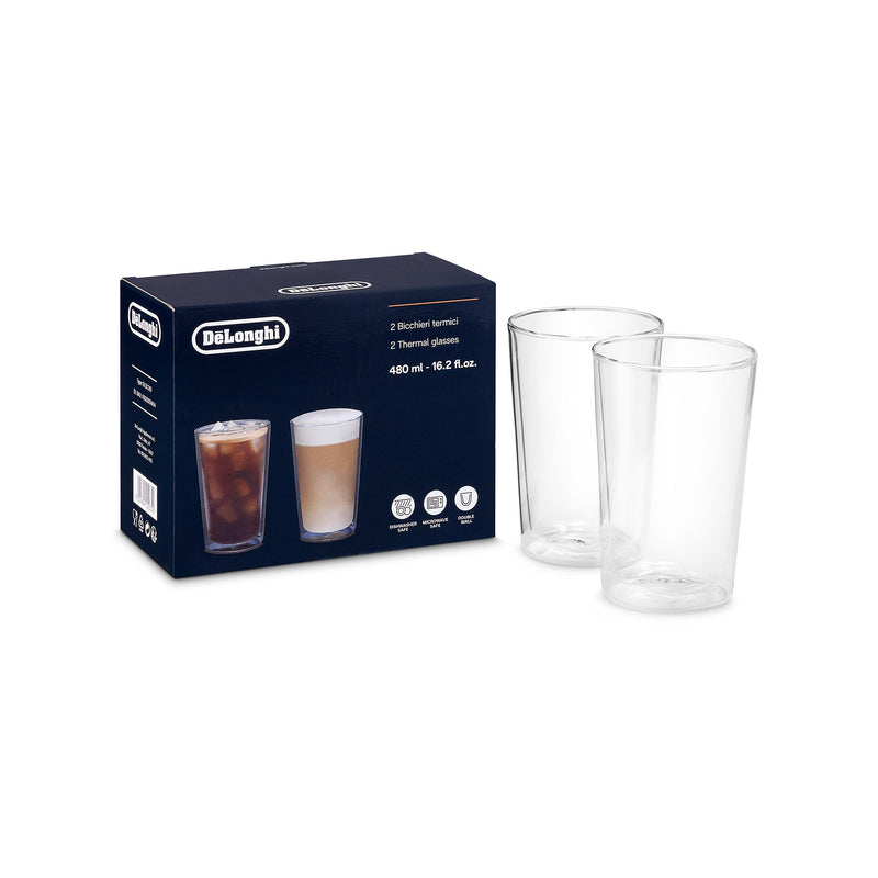 DE LONGHI THERMOCUP - SET DI 2 BICCHIERI TERMICI PER BEVANDE CALDO FREDDO 490ml.
