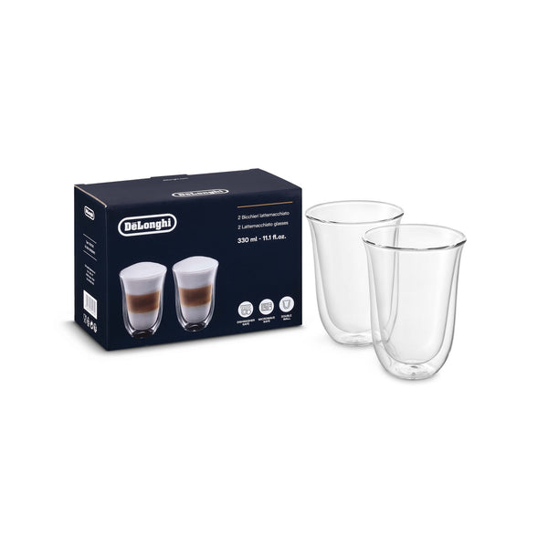 DE LONGHI THERMOCUP - SET DI 2 BICCHIERI TERMICI PER LATTE MACCHIATO DA 220 ml.