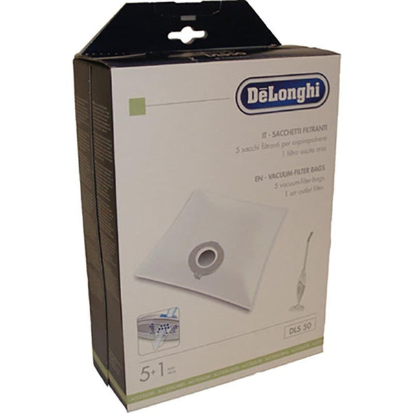 DLS50 SACCHETTI FILTRI ORIGINALI PER SCOPA ELETTRICA DE LONGHI TABATA 5+1