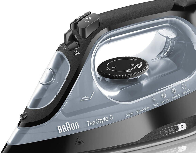 FERRO DA STIRO A VAPORE BRAUN SI3055BK TEXSTYLE 3 SI3055BK 2400W FREEGLIDE 3D