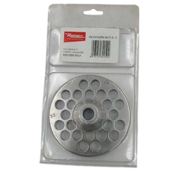 PIASTRA TRAFILA IN ACCIAIO FORI DA 12 MM. PER ACCESSORIO TRICARNE REBER TC12