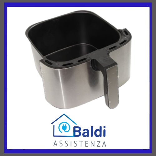 RICAMBIO CIOTOLA VASCA CONTENITORE PER FRIGGITRICE AD ARIA ARIETE 4628 AIR FRYER METAL 7L