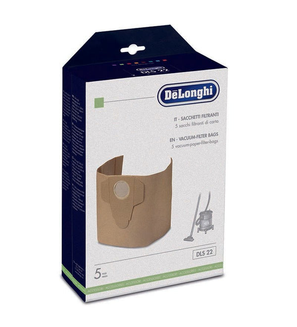 RICAMBIO SACCHETTI FILTRI ORIGINALI DLS22 PER BIDONE ASPIRIRAPOLVERE DE LONGHI