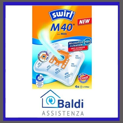 SWIRL M40 CONFEZIONE 4 SACCHETTI PER ASPIRAPOLVERE MIELE VARI MODELLI