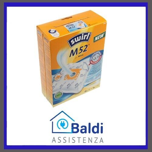 SWIRL M52 4 SACCHETTI IN MICROPOR PER ASPIRAPOLVERE MIELE VARI MODELLI