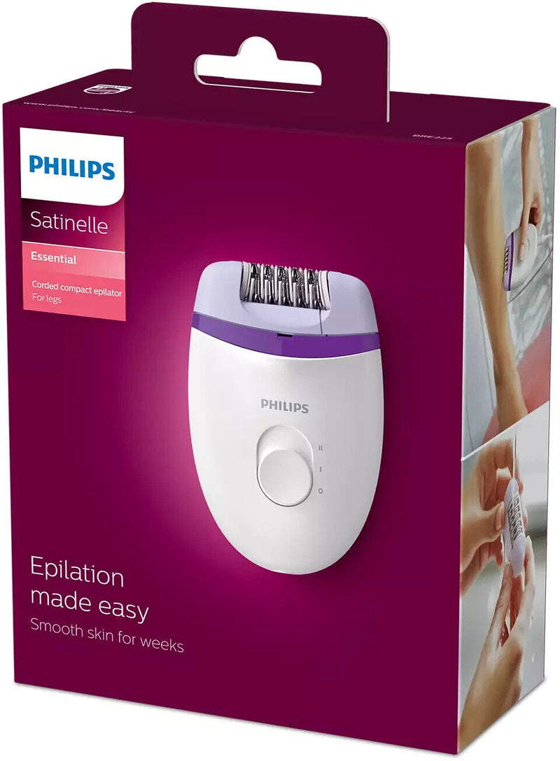 EPILATORE ELETTRICO COMPATTO PHILIPS SATINELLE ESSENTIAL BRE225/00 NUOVO