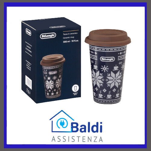 DE LONGHI MUG THERMOCUP TAZZA TERMICA DI CERAMICA A DOPPIA PARETE 300 ML.