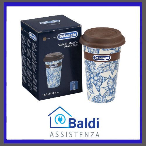 DE LONGHI MUG THERMOCUP TAZZA TERMICA DI CERAMICA A DOPPIA PARETE 300 ML. FLOWER