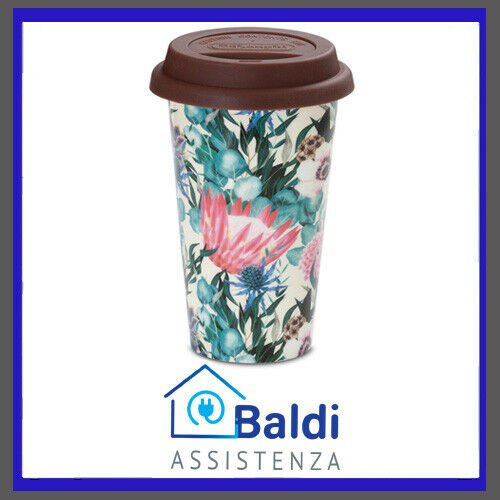 DE LONGHI MUG THERMOCUP TAZZA TERMICA DI CERAMICA A DOPPIA PARETE 300 ML. MULTIC