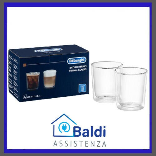 DE LONGHI THERMOCUP - SET DI 2 BICCHIERI TERMICI PER BEVANDE CALDO FREDDO 400 ml.