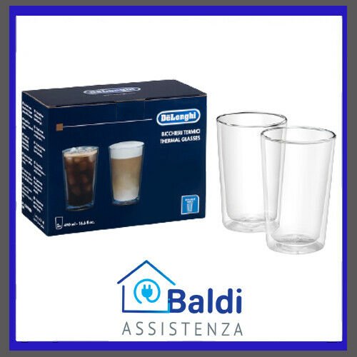 DE LONGHI THERMOCUP - SET DI 2 BICCHIERI TERMICI PER BEVANDE CALDO FREDDO 490ml.
