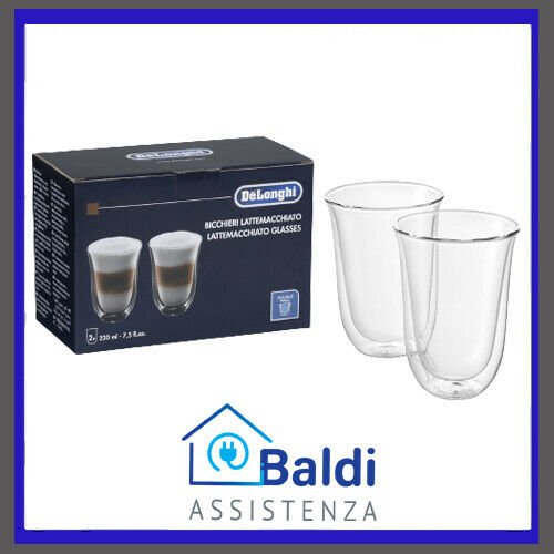 DE LONGHI THERMOCUP - SET DI 2 BICCHIERI TERMICI PER LATTE MACCHIATO DA 220 ml.