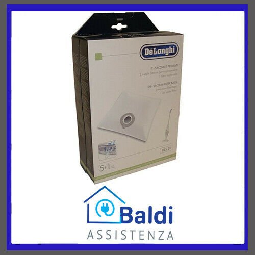DLS50 SACCHETTI FILTRI ORIGINALI PER SCOPA ELETTRICA DE LONGHI TABATA 5+1
