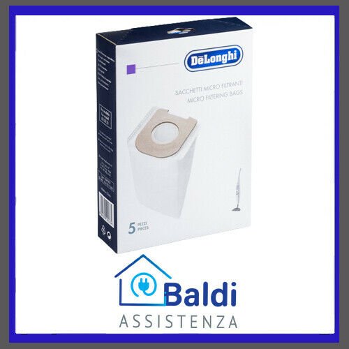 DLSF003 SACCHETTI FILTRI ORIGINALI DE LONGHI PER SCOPA XL130.21 - 5 SACCHETTI