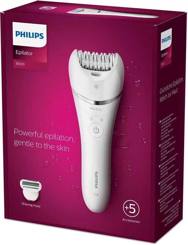 EPILATORE DEPILATORE PHILIPS WET & DRY SERIES 8000 BRE710/00 GARANZIA 2 ANNI