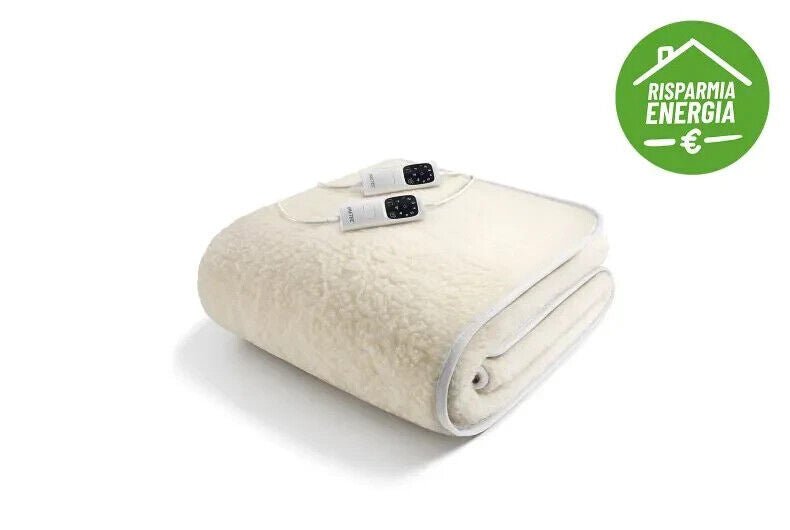 IMETEC COPERTA SCALDASONNO MATRIMONIALE 100% LANA E MERINO 150 x 160cm 150W