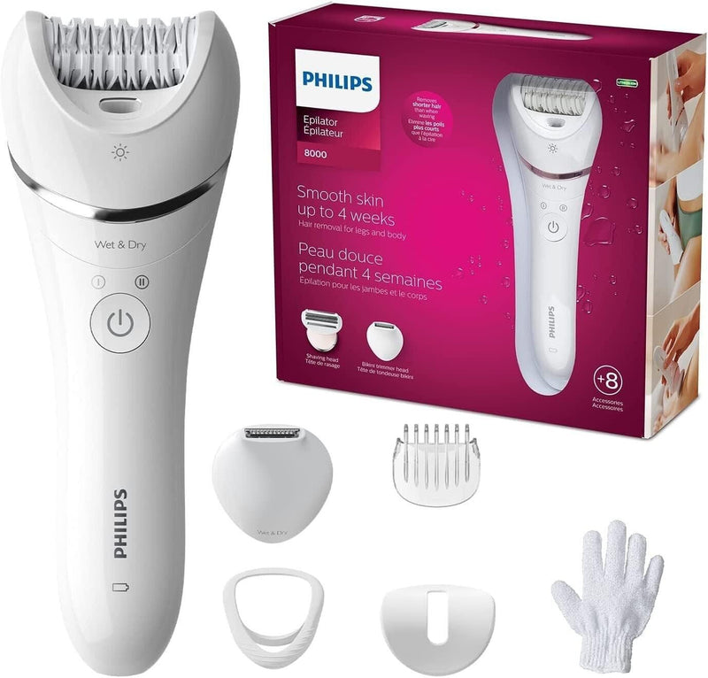 PHILIPS EPILATORE RICARICABILE BRE715/00 SATINELLE ADVANCED WET & DRY SERIE 8000