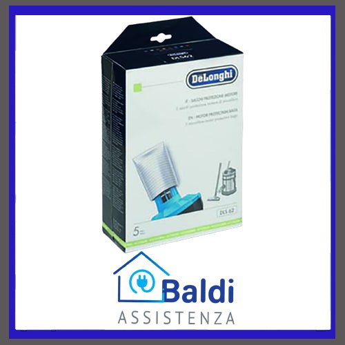 RICAMBIO 5 SACCHETTI ORIGINALI DLS62 PER BIDONE ASPIRAPOLVERE DE LONGHI